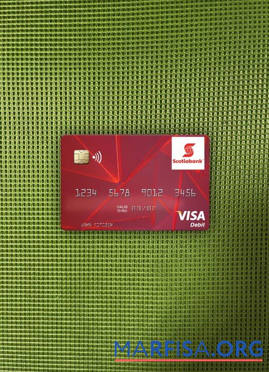 Printable Guyana Bank of Nova Scotia visa debit card photolook front real example